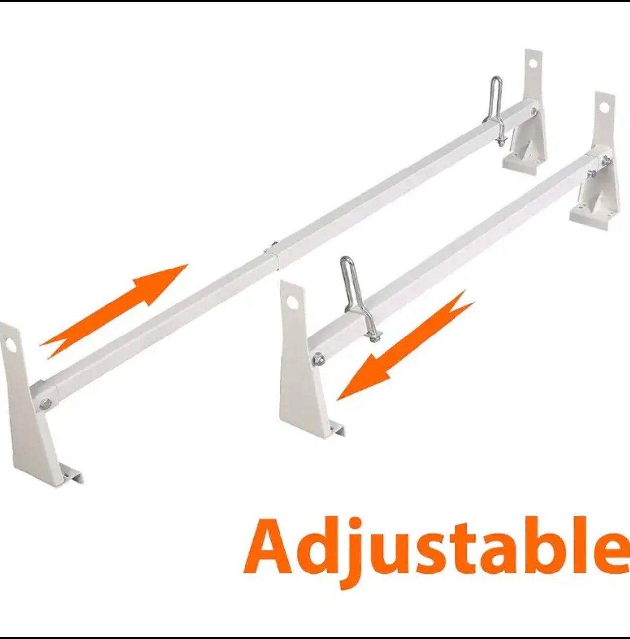 Portaequipajes de techo universal para escaleras, compatibles con Express 2003-2017 para GMC Savana, 1999-2014 Ford E-Series, con capacidad de 700 libras, ajustables, 2 barras para carga de madera, kayak, canoa y tubos