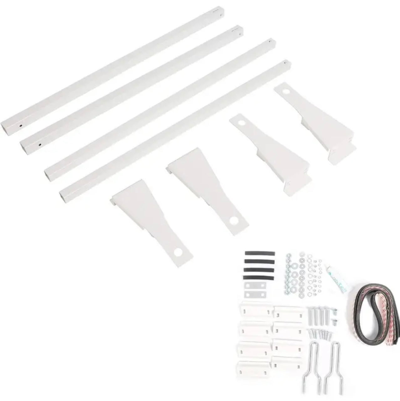 Portaequipajes de techo universal para escaleras, compatibles con Express 2003-2017 para GMC Savana, 1999-2014 Ford E-Series, con capacidad de 700 libras, ajustables, 2 barras para carga de madera, kayak, canoa y tubos