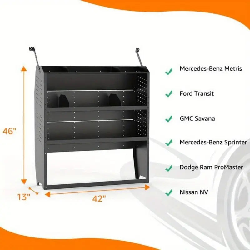Estantería para Furgoneta de Carga Adecuada para Ford Transit, Promaster, Sprinter, para Chevy Express con Techo Medio/Alto, Almacenamiento de Estanterías de Acero