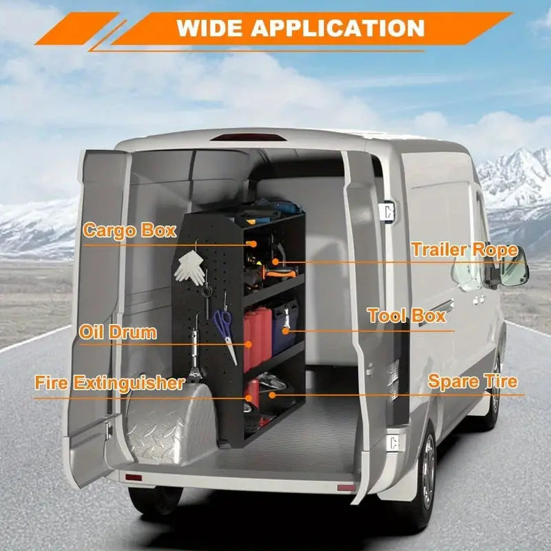 Estantería para Furgoneta de Carga Adecuada para Ford Transit, Promaster, Sprinter, para Chevy Express con Techo Medio/Alto, Almacenamiento de Estanterías de Acero