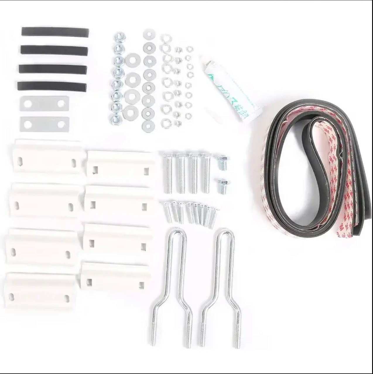 Portaequipajes de techo universal para escaleras, compatibles con Express 2003-2017 para GMC Savana, 1999-2014 Ford E-Series, con capacidad de 700 libras, ajustables, 2 barras para carga de madera, kayak, canoa y tubos