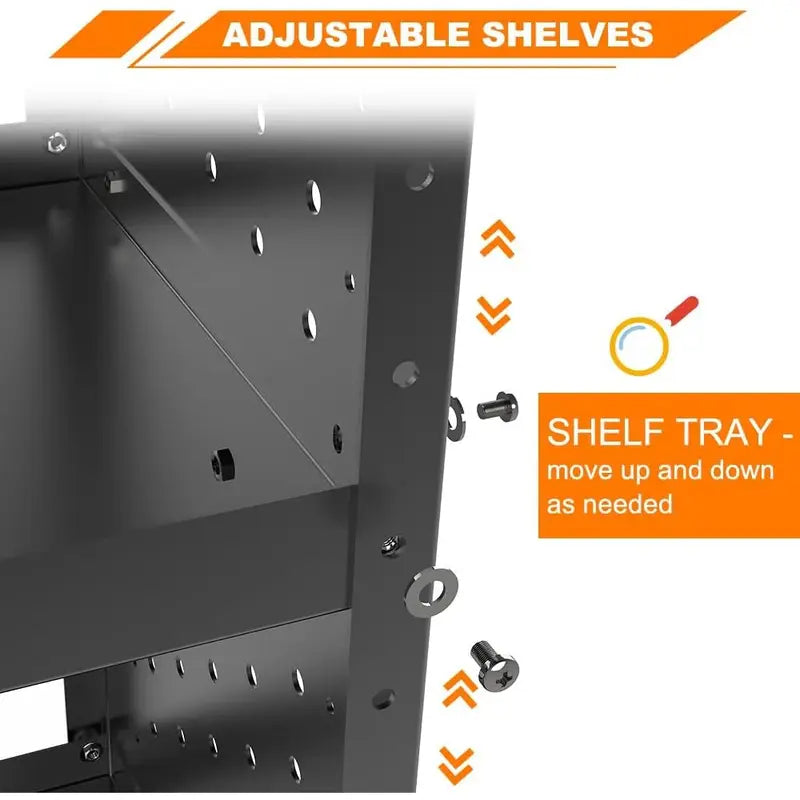 Estantería para Furgoneta de Carga de 32''W x 60''H x 13''D Adecuada para Ford Transit, Promaster, Sprinter, para Chevy Express con Techo Medio/Alto, Almacenamiento de Estanterías de Acero